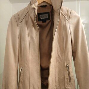Mackage Cream Leather Jacket Woman